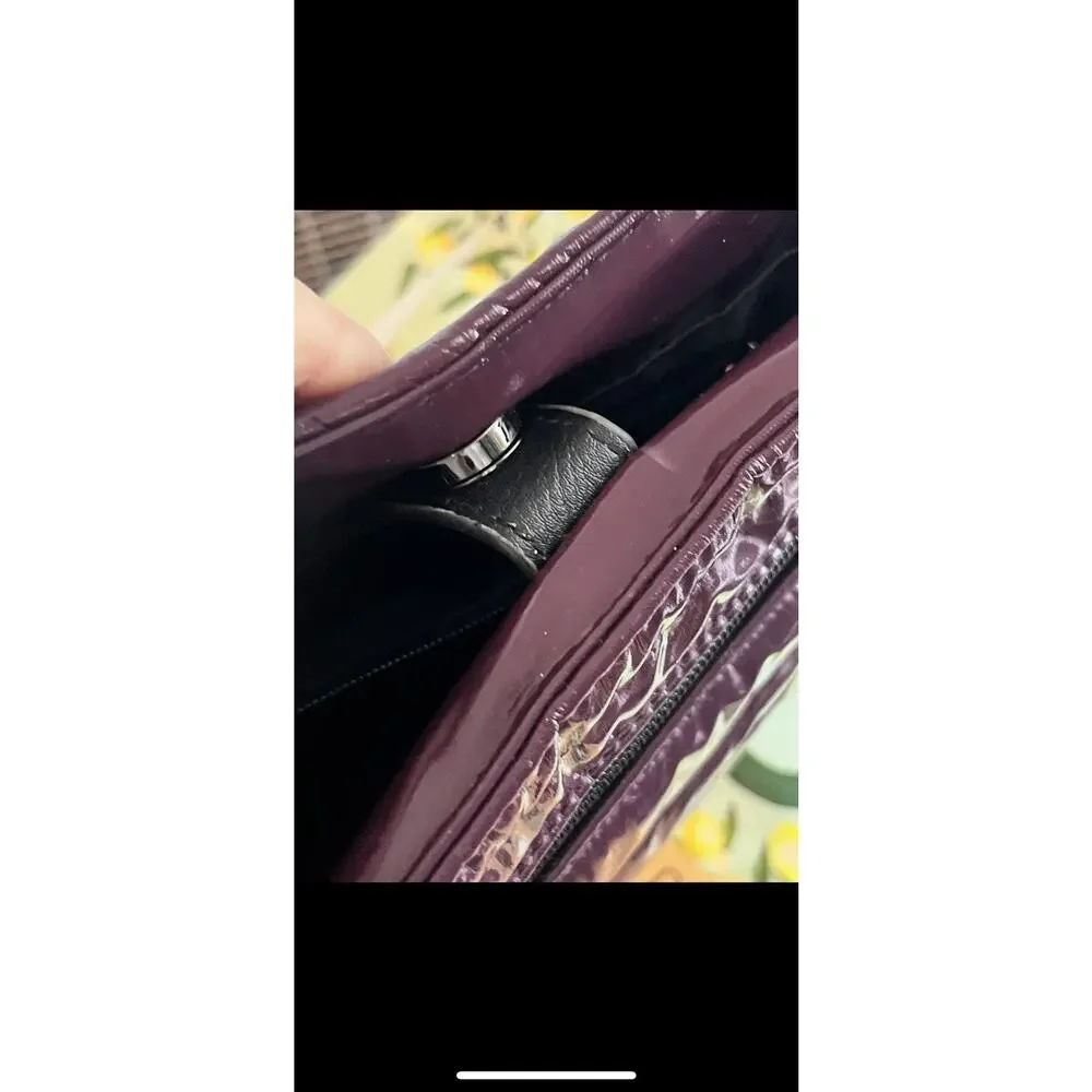 Think Royln Quilted Crossbody Bag Glossy Plum Purple Rounded - Picture 3 of 6